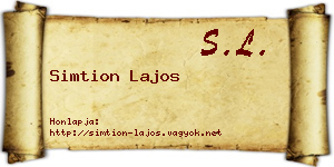 Simtion Lajos névjegykártya